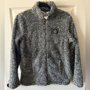 Disney Parks  Disney World Sherpa Fleece Jacket Full Zip Grey Globe Mickey XS